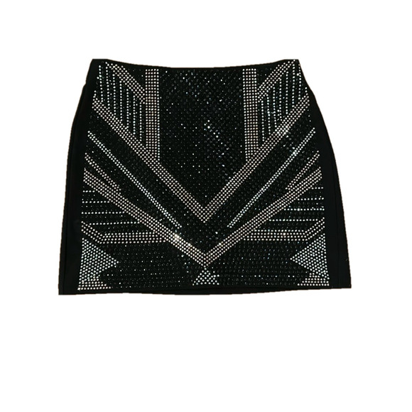 Art Deco rhinestone mini skirt, size 4 (S) - Picture 1 of 7